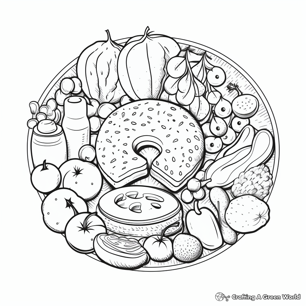 Food Guides Rainbow Coloring Pages 1