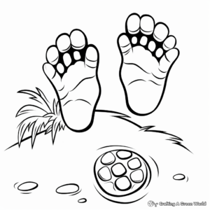 Footprint with Toes Coloring Pages for Kids 2