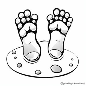 Footprint with Toes Coloring Pages for Kids 3