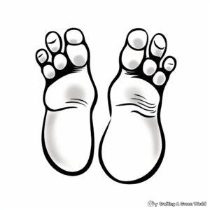 Footprint with Toes Coloring Pages for Kids 4