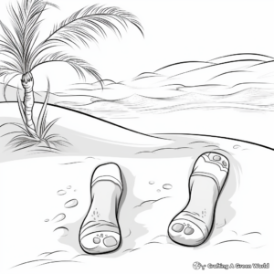 Footprints in the Sand Coloring Pages 2