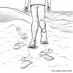 Footprints in the Sand Coloring Pages 3