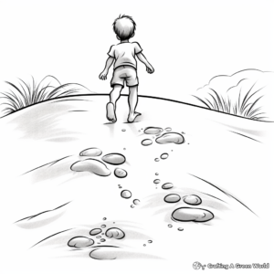 Footprints in the Sand Coloring Pages 4