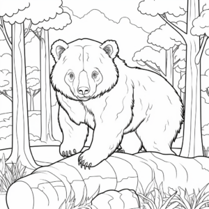 Forest Habitat Wombat Coloring Pages 1