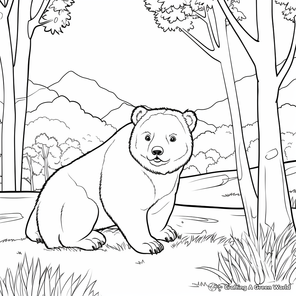 Forest Habitat Wombat Coloring Pages 3