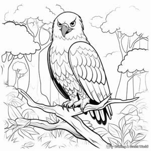 Forest Wildlife Eagle Coloring Pages 1