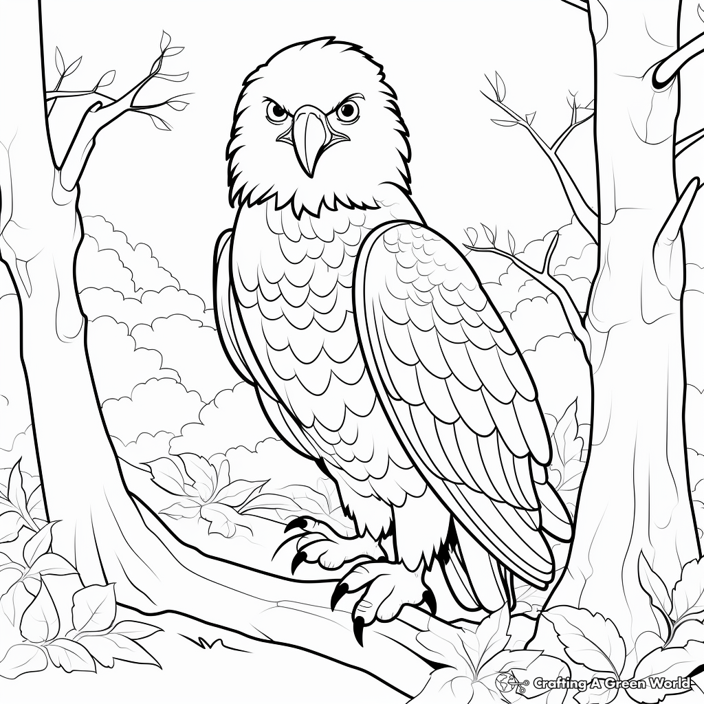 Forest Wildlife Eagle Coloring Pages 2