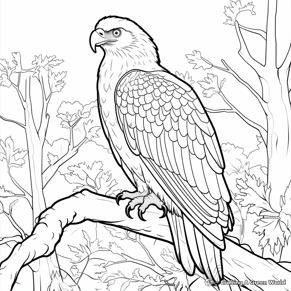 Forest Wildlife Eagle Coloring Pages 3