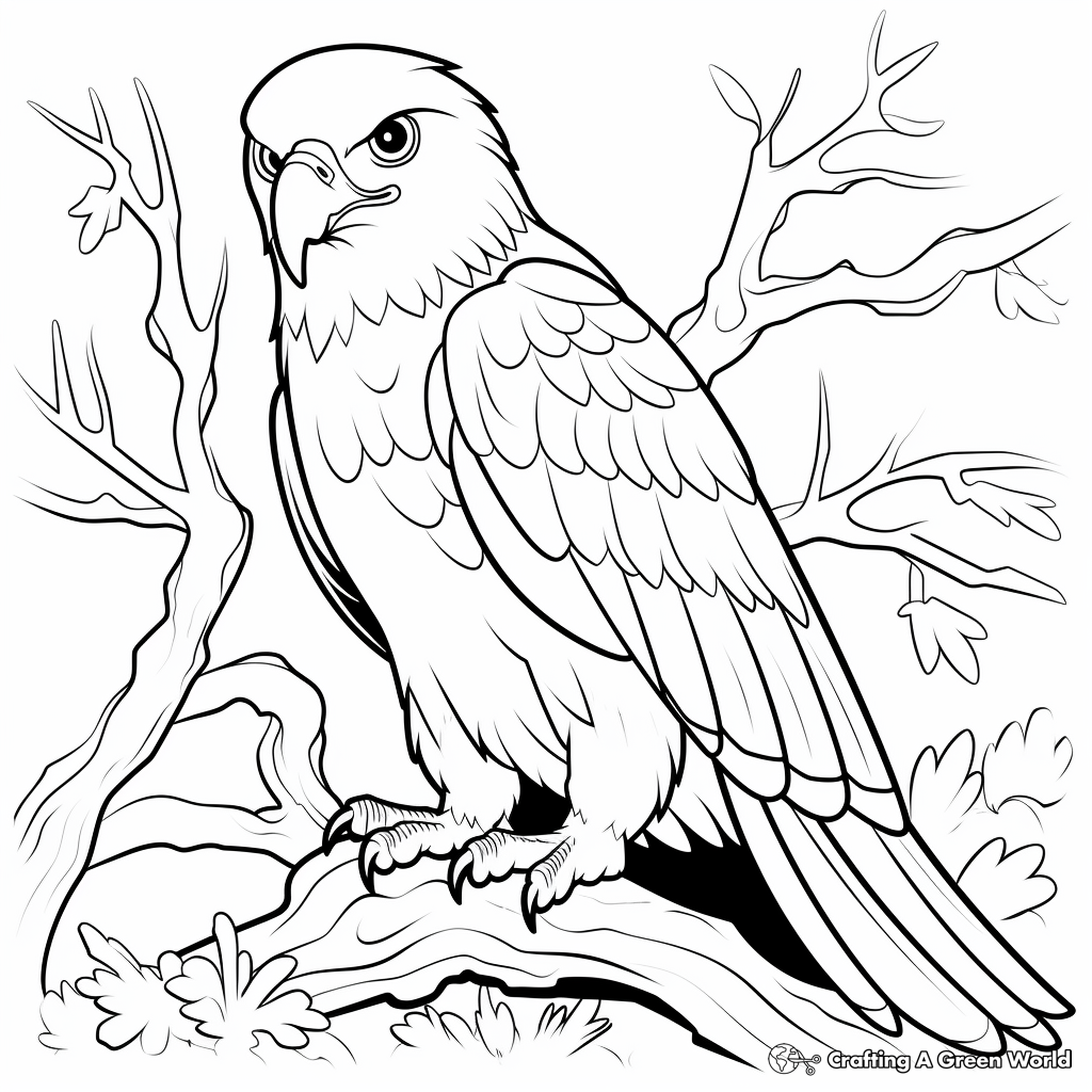 Forest Wildlife Eagle Coloring Pages 4