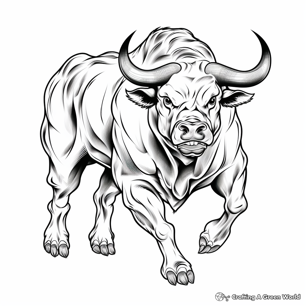 Formidable Spanish Fighting Bull Coloring Pages 1