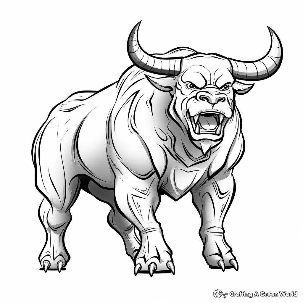 Formidable Spanish Fighting Bull Coloring Pages 4