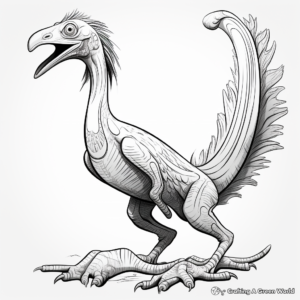 Fossilized Deinonychus Outline Coloring Page 4