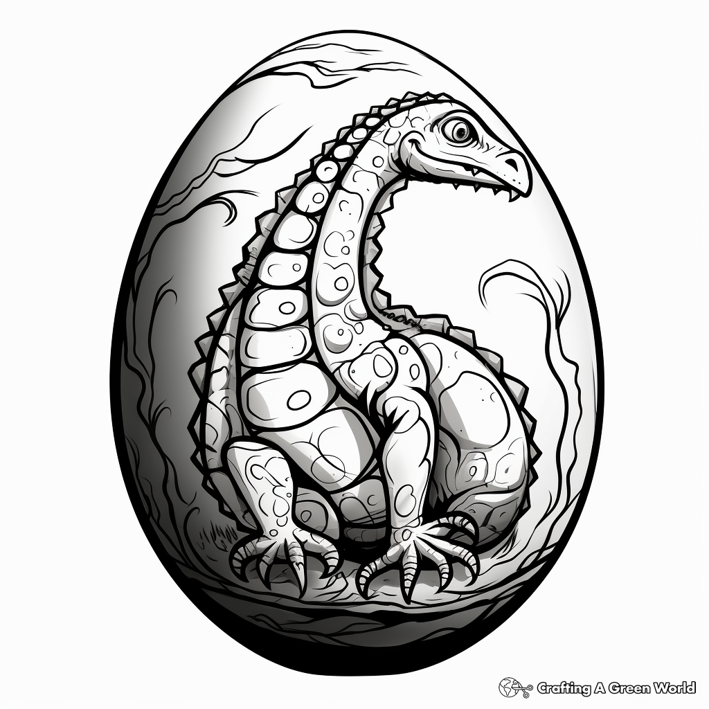 Fossilized Dinosaur Egg Coloring Sheets 3
