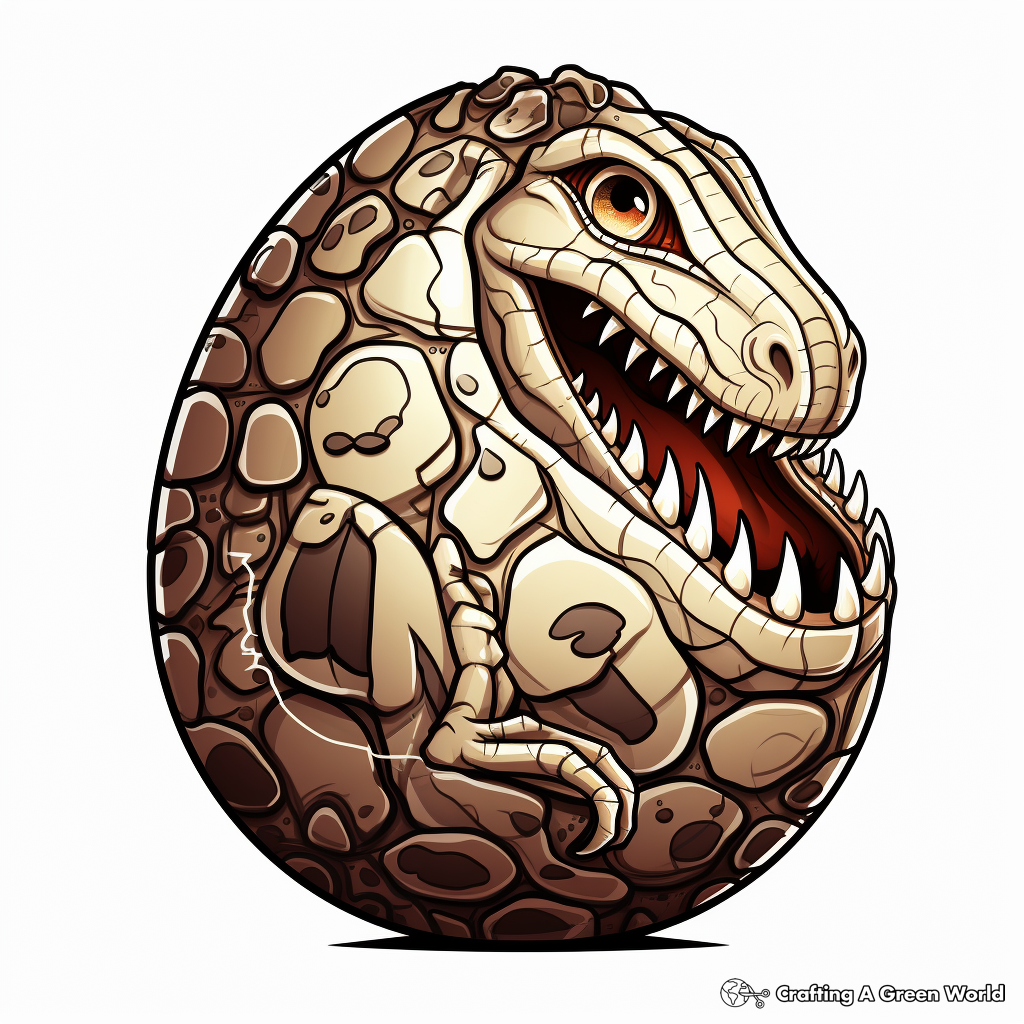 Fossilized Dinosaur Egg Coloring Sheets 4
