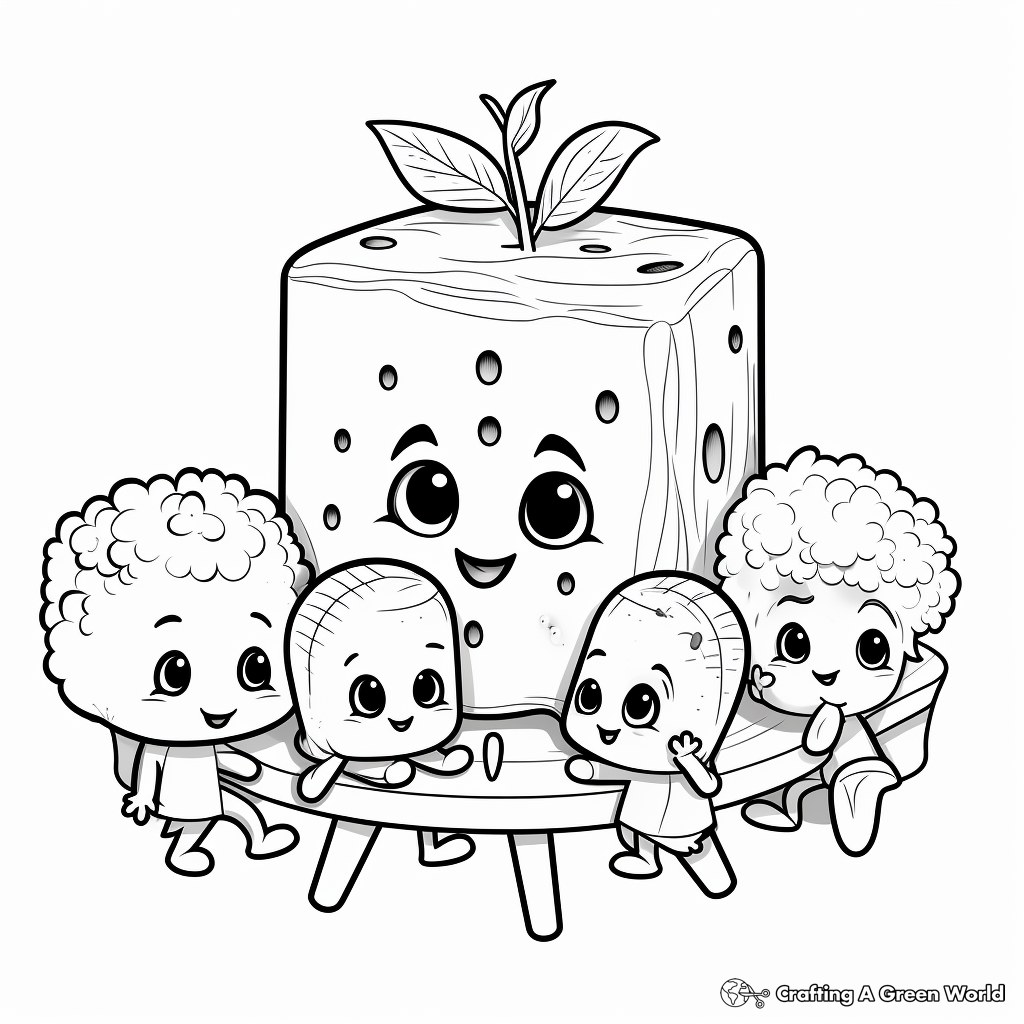 Four Cheese Macaroni Coloring Pages for Cheese Lovers 4