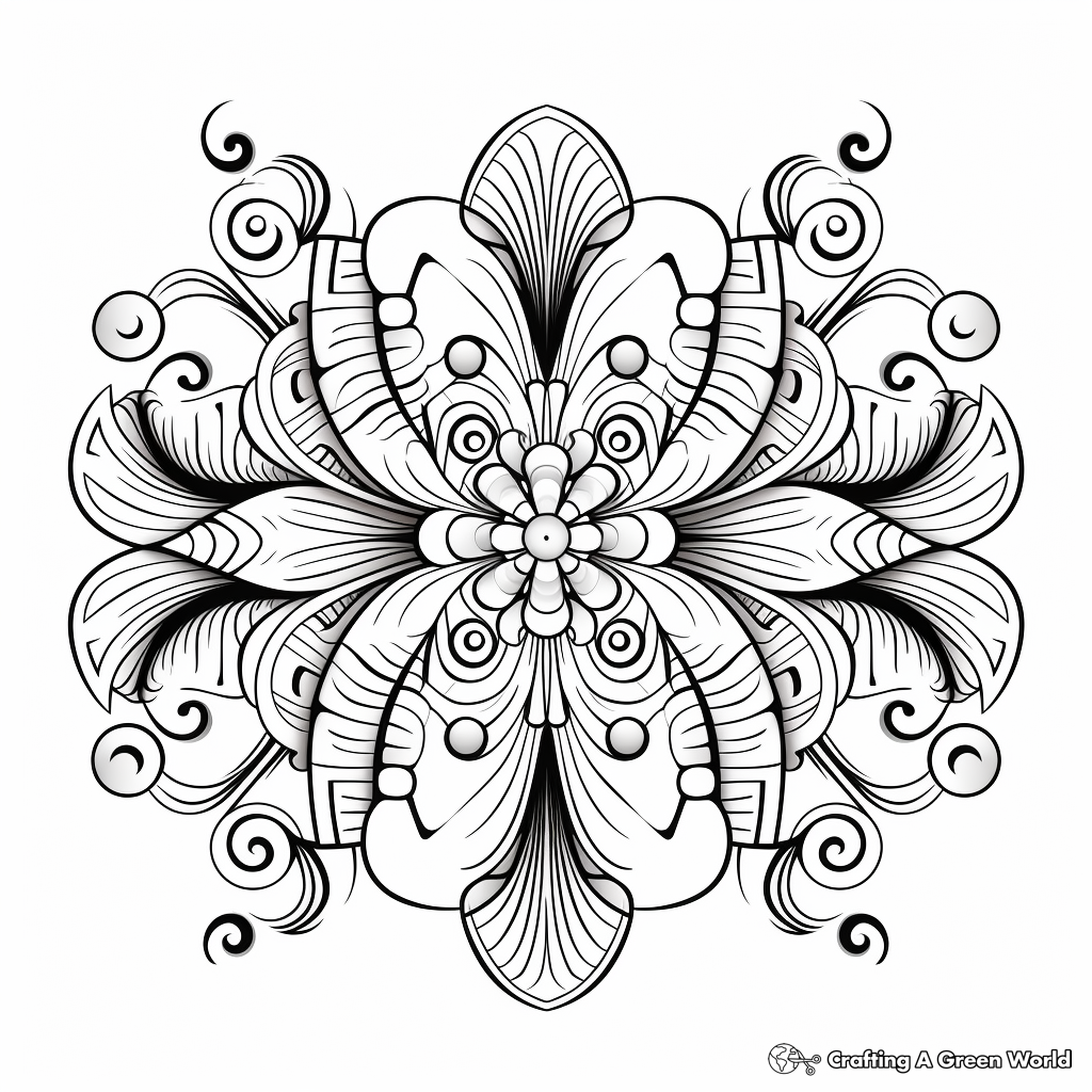Fractal Symmetric Coloring Pages for Artists 3