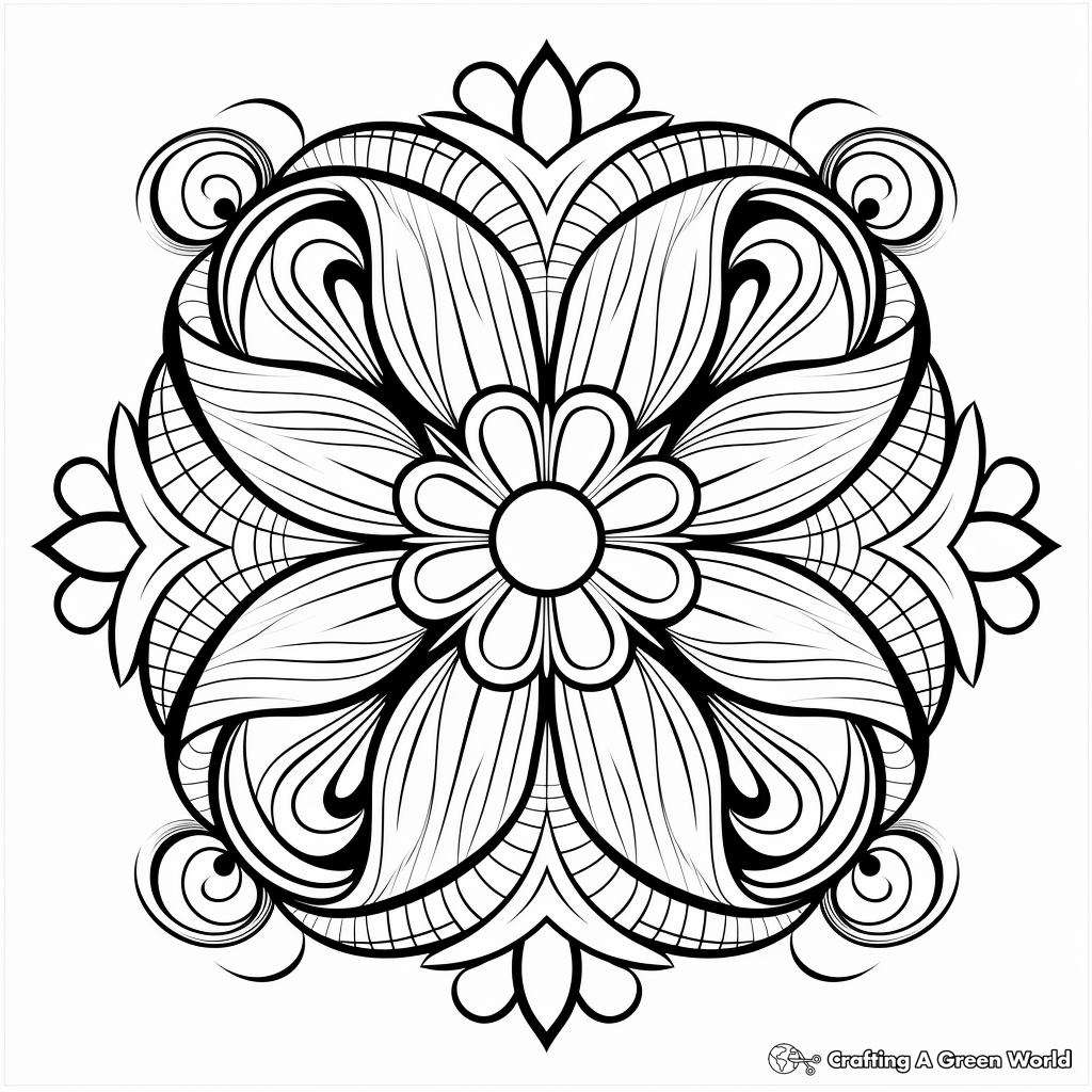 Fractal Symmetric Coloring Pages for Artists 4