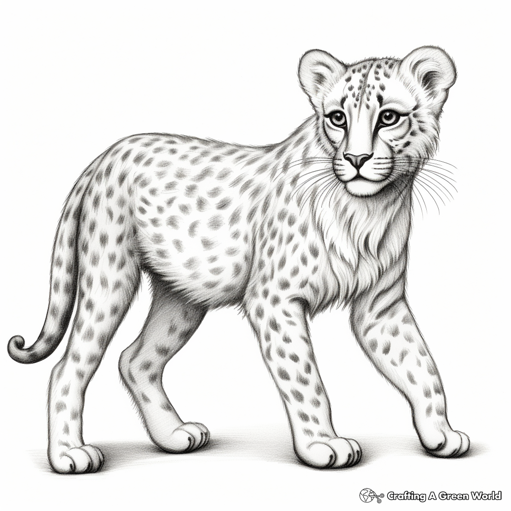 Free Print-Out Realistic Cheetah Coloring Pages 3