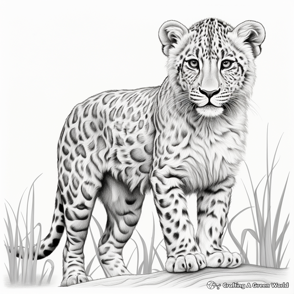 Free Print-Out Realistic Cheetah Coloring Pages 4