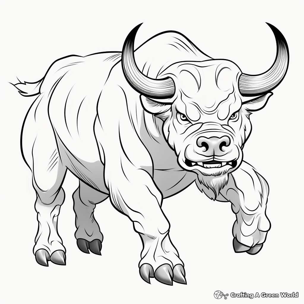 Free-Printable Angry Charging Bull Coloring Pages 3