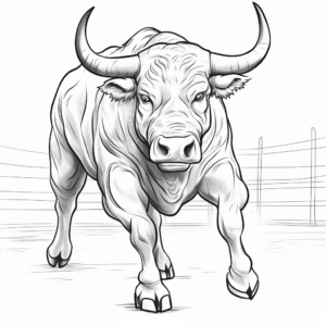 Free-Printable Angry Charging Bull Coloring Pages 4