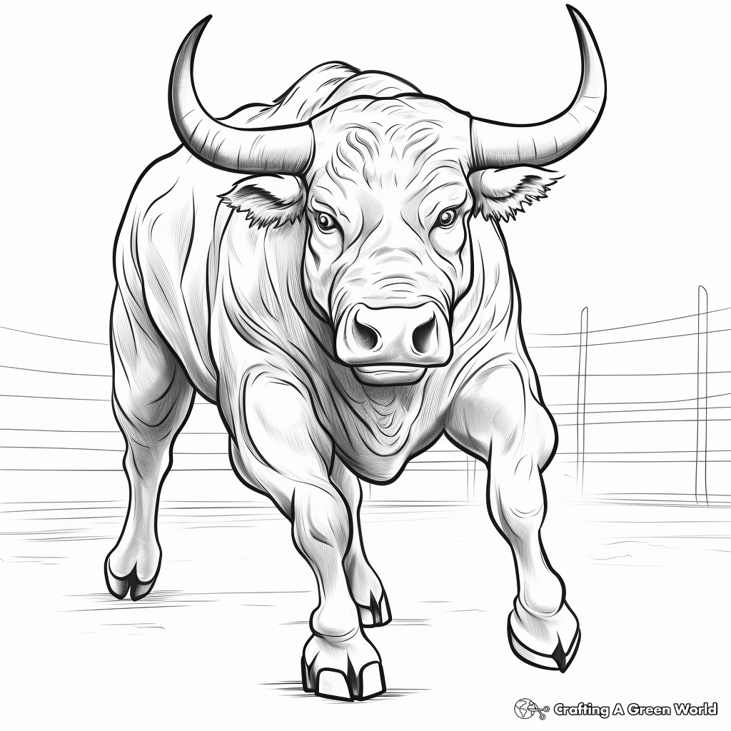 Free-Printable Angry Charging Bull Coloring Pages 4