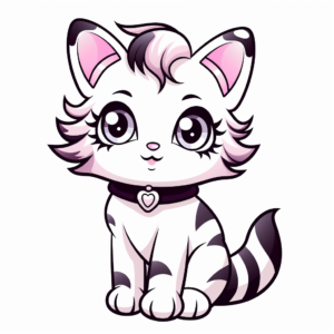Free Printable Calico Kitten Coloring Pages 2