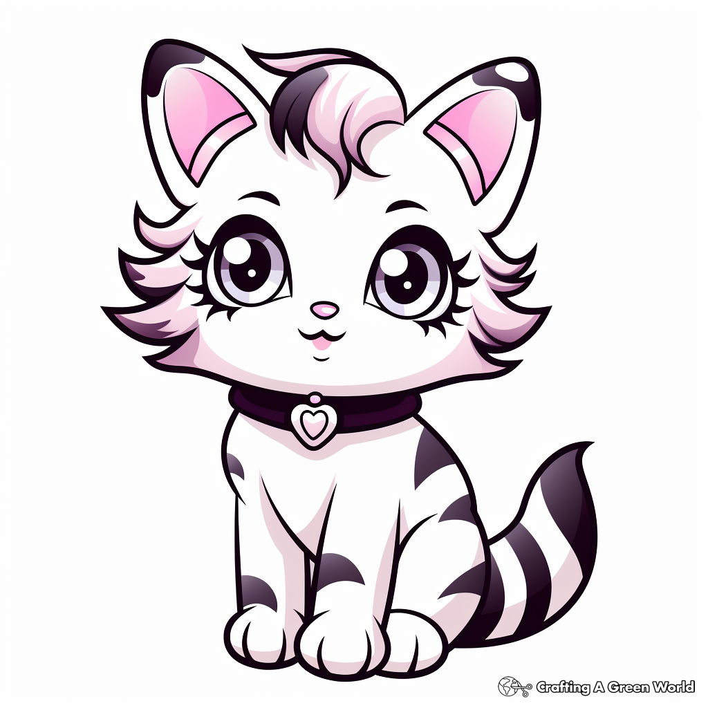 Free Printable Calico Kitten Coloring Pages 2