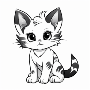 Free Printable Calico Kitten Coloring Pages 3