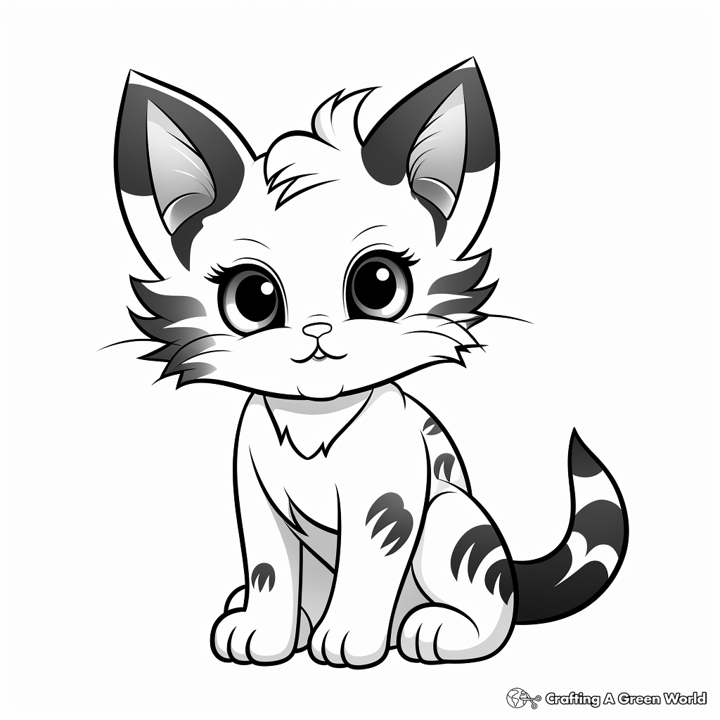 Free Printable Calico Kitten Coloring Pages 3