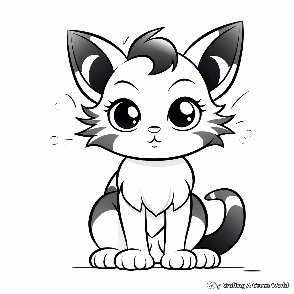 Free Printable Calico Kitten Coloring Pages 4