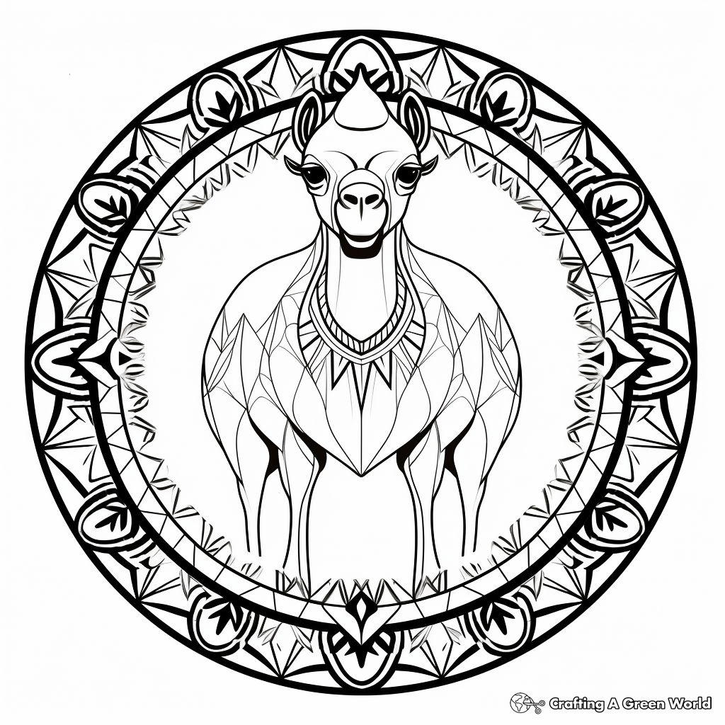 Free Printable Camel Mandala Coloring Pages 1