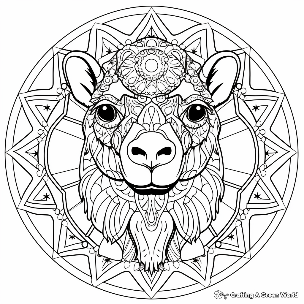 Free Printable Camel Mandala Coloring Pages 3