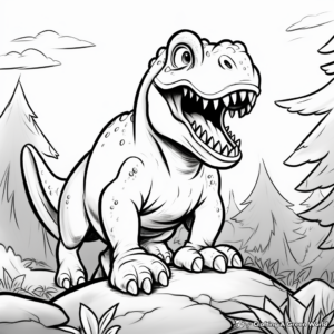 Free Printable Mighty T Rex Coloring Pages 1