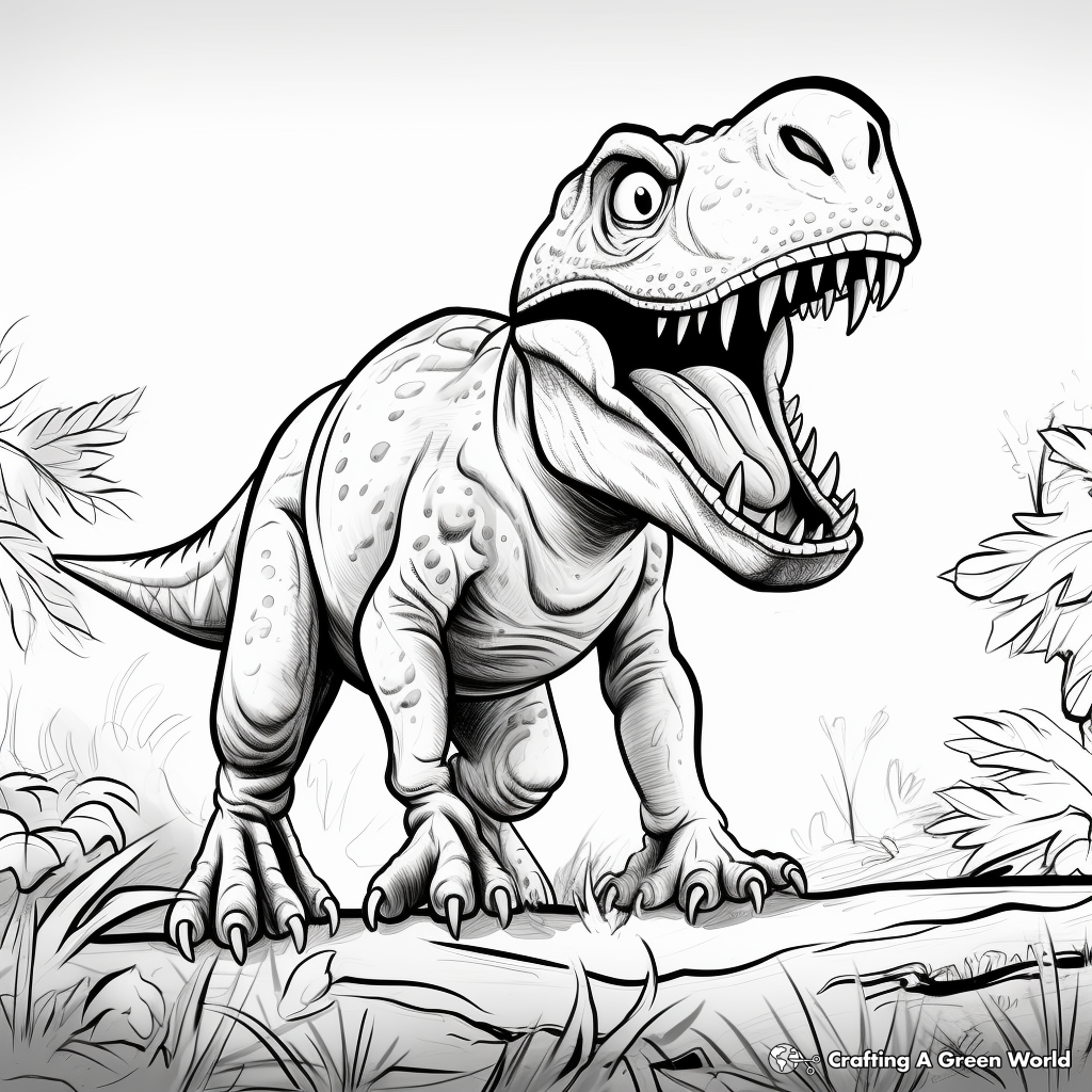 Free Printable Mighty T Rex Coloring Pages 4