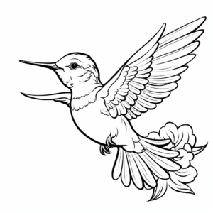 Free Printable Ruby Throated Hummingbird Coloring Pages 1