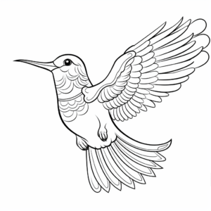 Free Printable Ruby Throated Hummingbird Coloring Pages 4