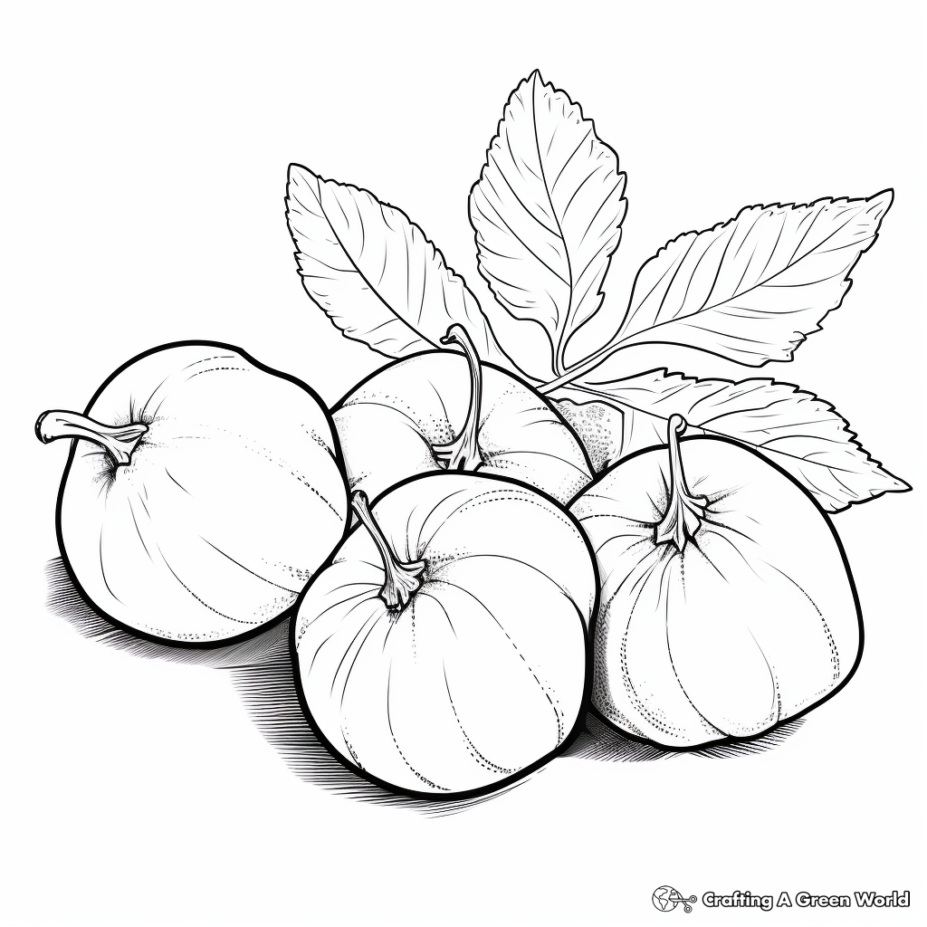Fresh Figs Coloring Pages for Children 3