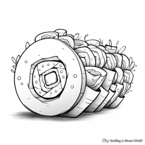 Fresh Sushi Rolls Coloring Pages 1