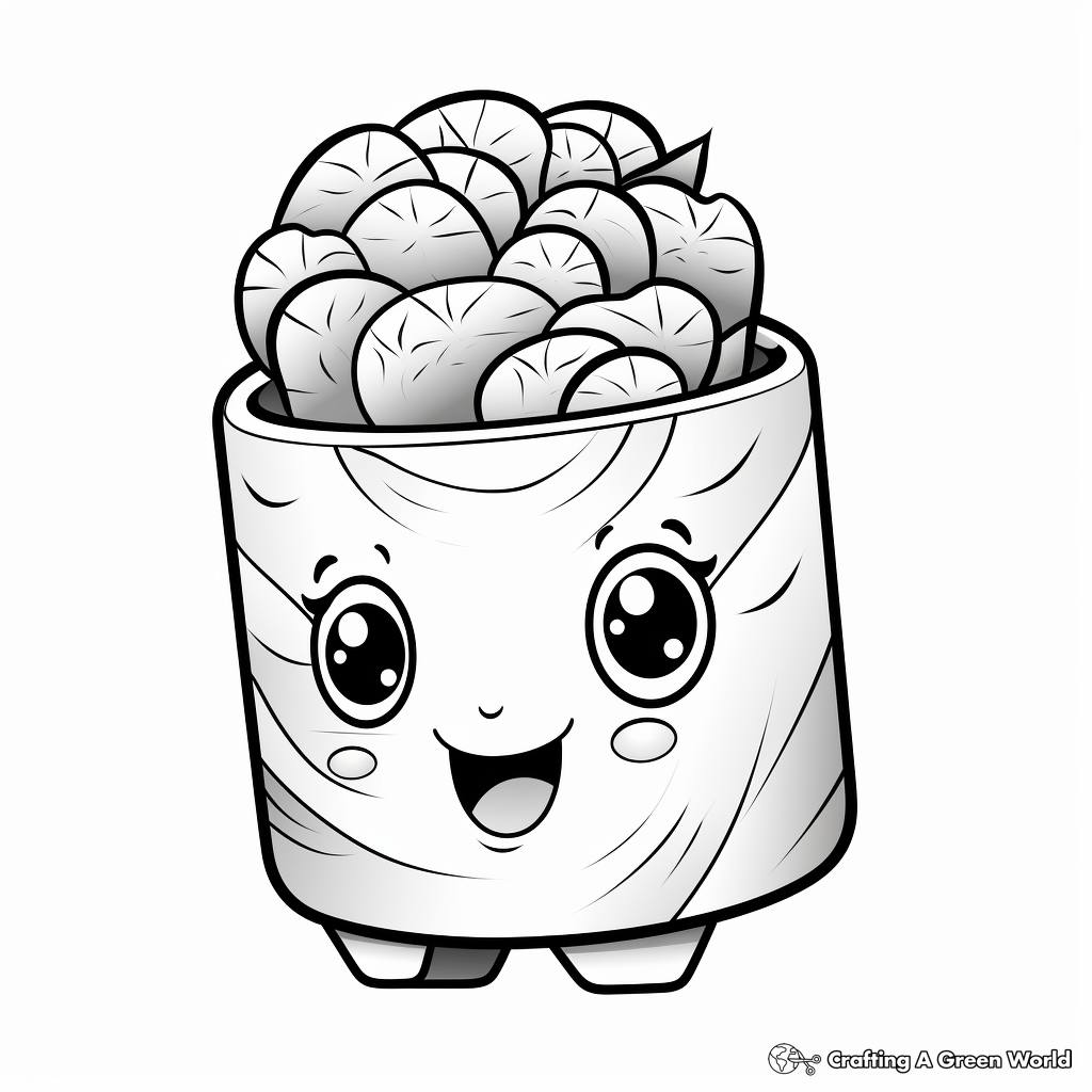 Fresh Sushi Rolls Coloring Pages 4