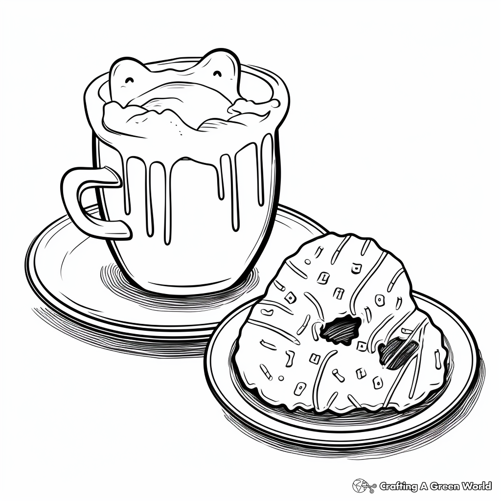 Freshly Baked Bear Claw Donut Coloring Pages 2