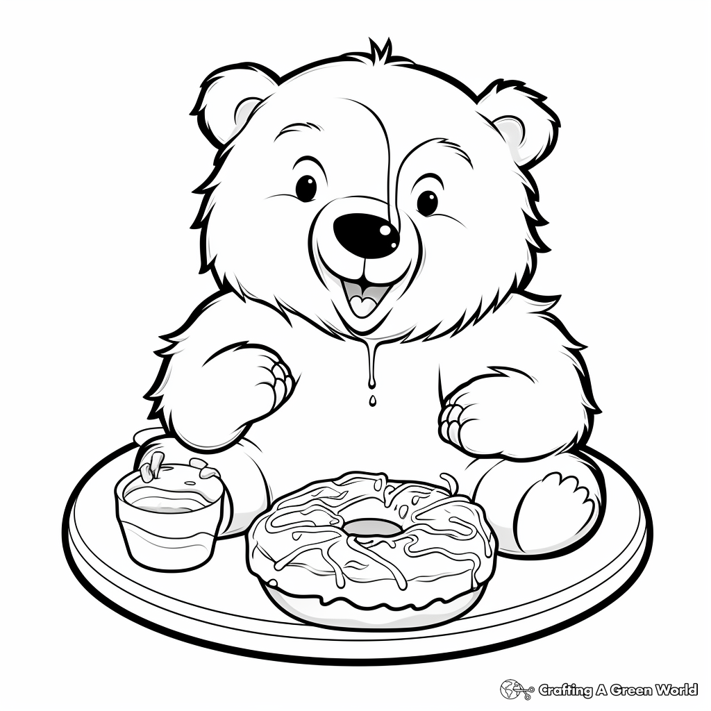 Freshly Baked Bear Claw Donut Coloring Pages 3