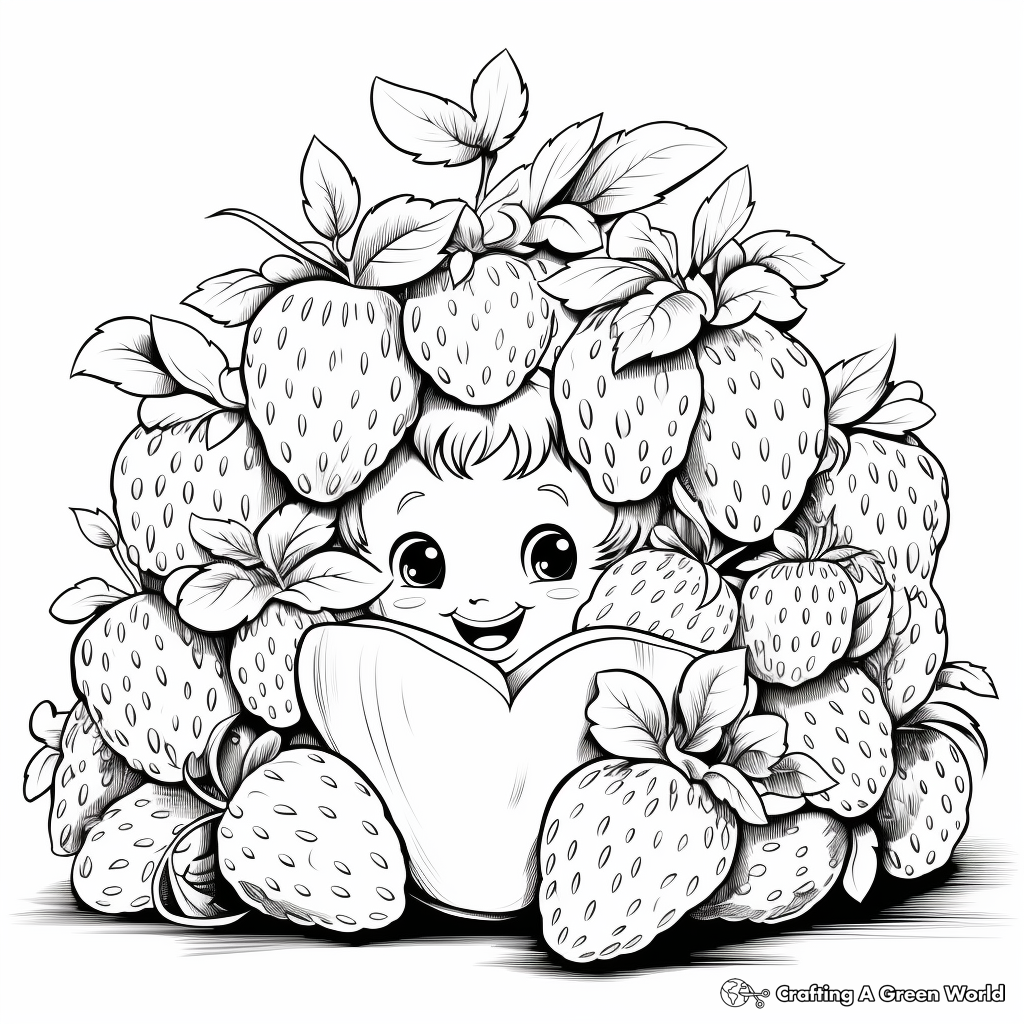 Freshly Picked Strawberry Coloring Pages 4