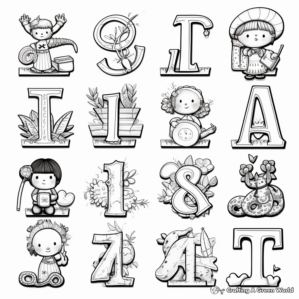 Fridge Magnets-themed Colorable Alphabet Pages 4