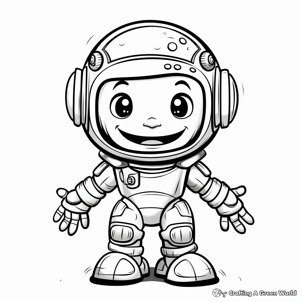 Friendly Alien and Astronaut Coloring Pages 3
