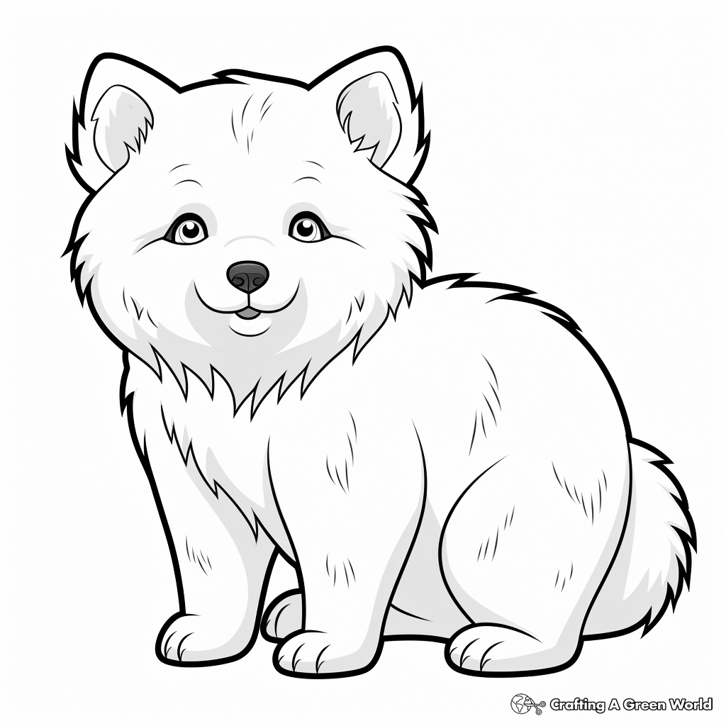 Friendly Arctic Fox Coloring Pages 2