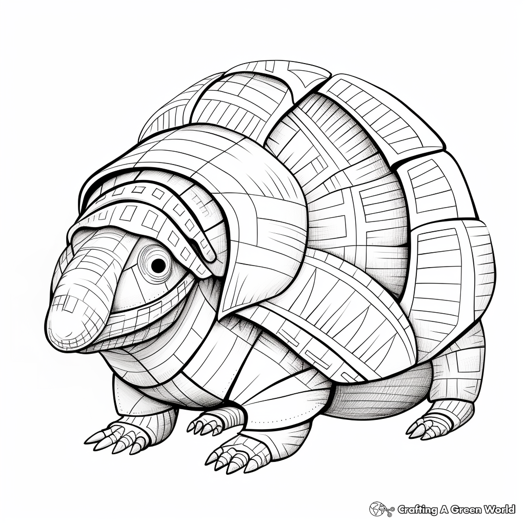 Friendly Armadillo Coloring Pages for Kids 2