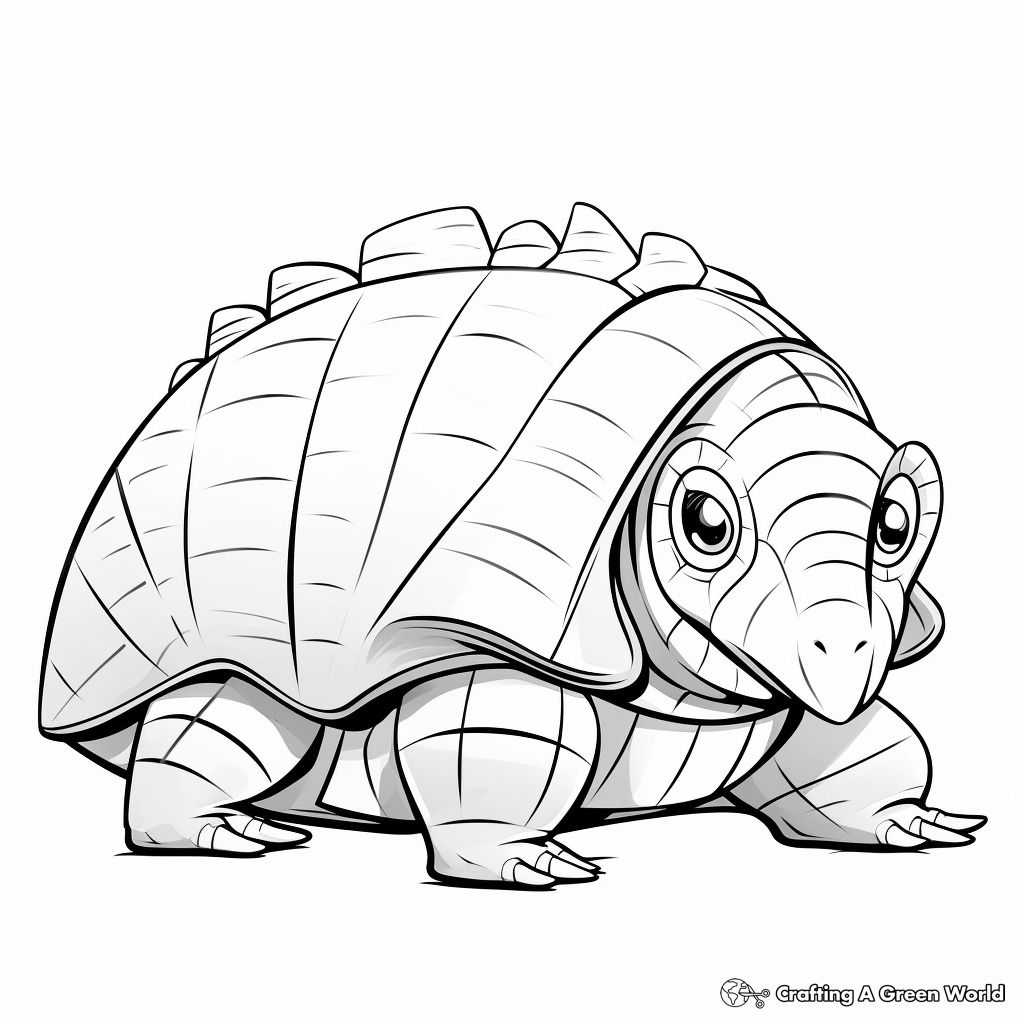 Friendly Armadillo Coloring Pages for Kids 3