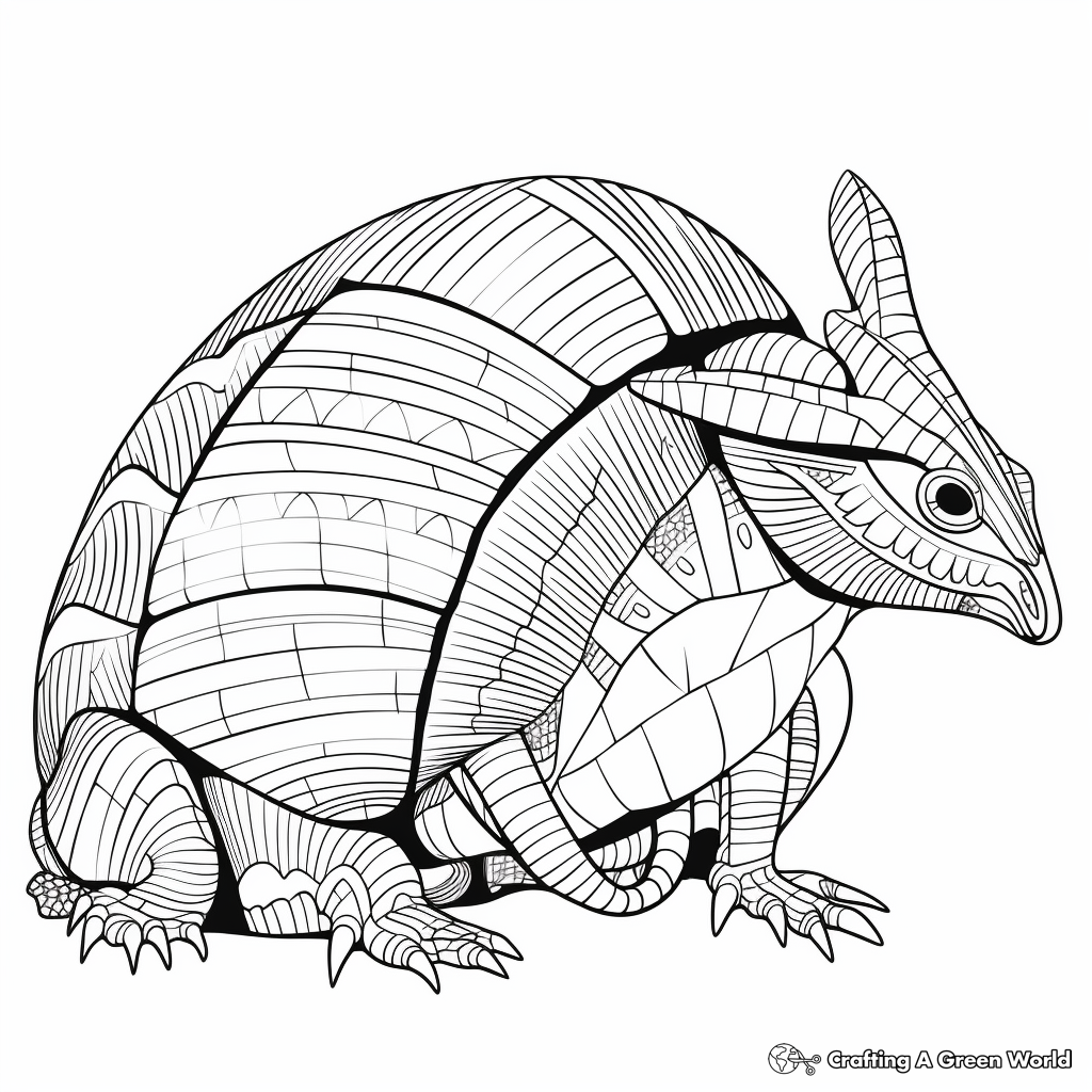 Friendly Armadillo Coloring Pages for Kids 4