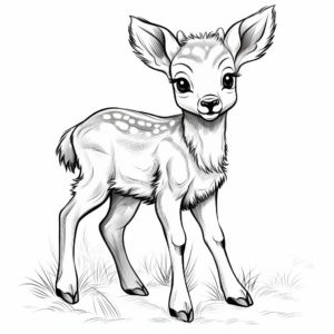 Friendly Baby Reindeer with Santa Claus Coloring Pages 2
